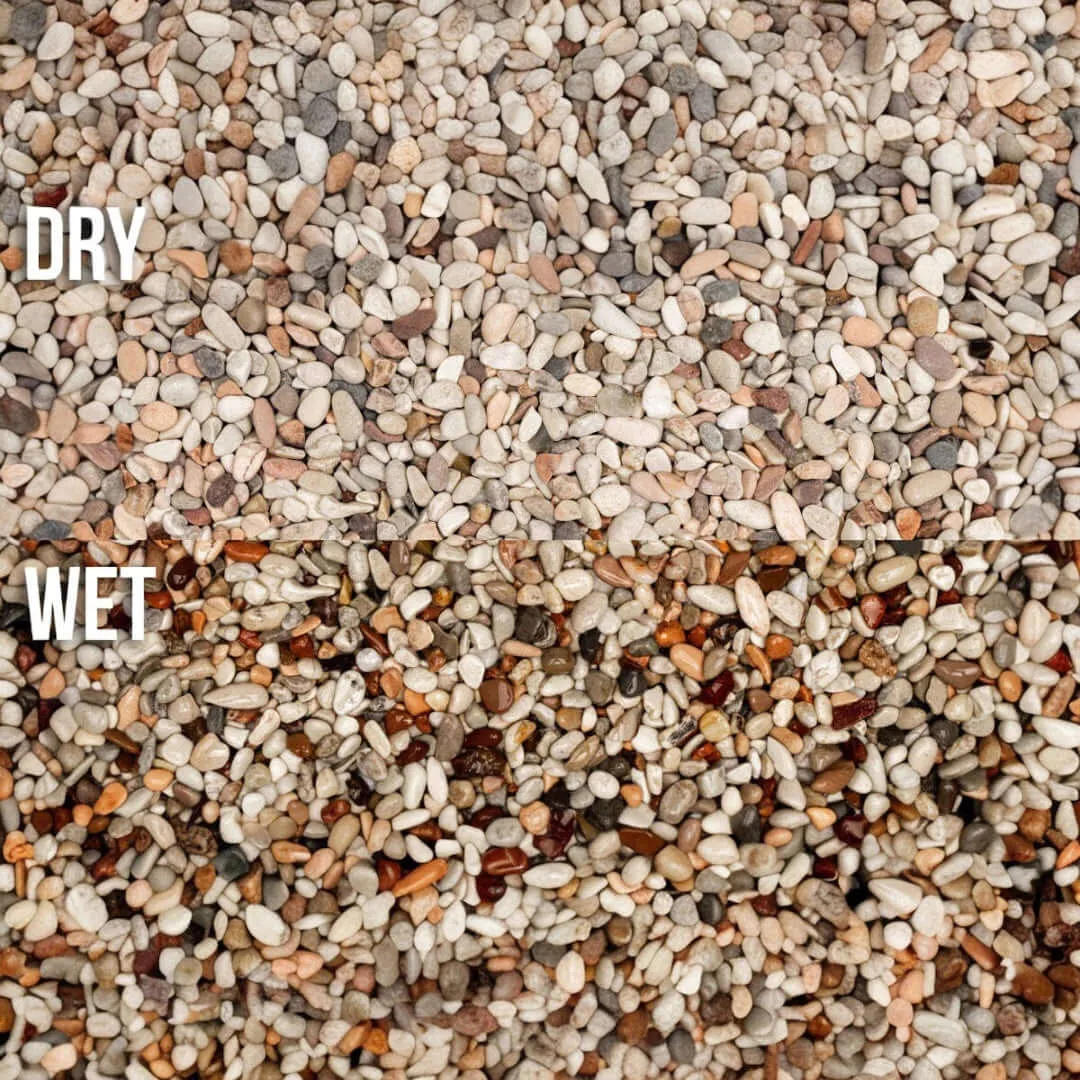 UNS Controsand Tahoe Pebble Gravel — Neutral Tones, Dry and Wet